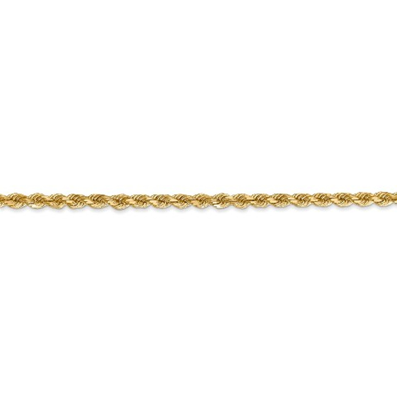 Leslies 14K Yellow Gold 2.75mm Diamond Cut Rope Chain Bracelet - Length 7'' inches - (C63-700)