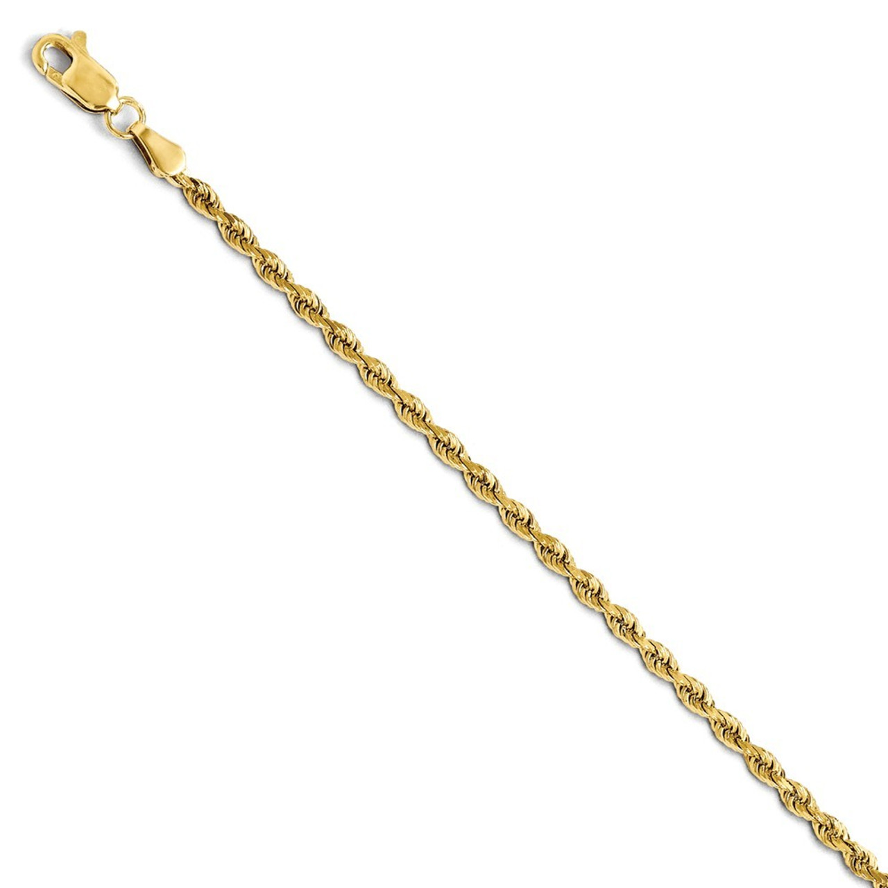 Leslies 14K Yellow Gold 2.75mm Diamond Cut Rope Chain Bracelet - Length 7'' inches - (C63-700)