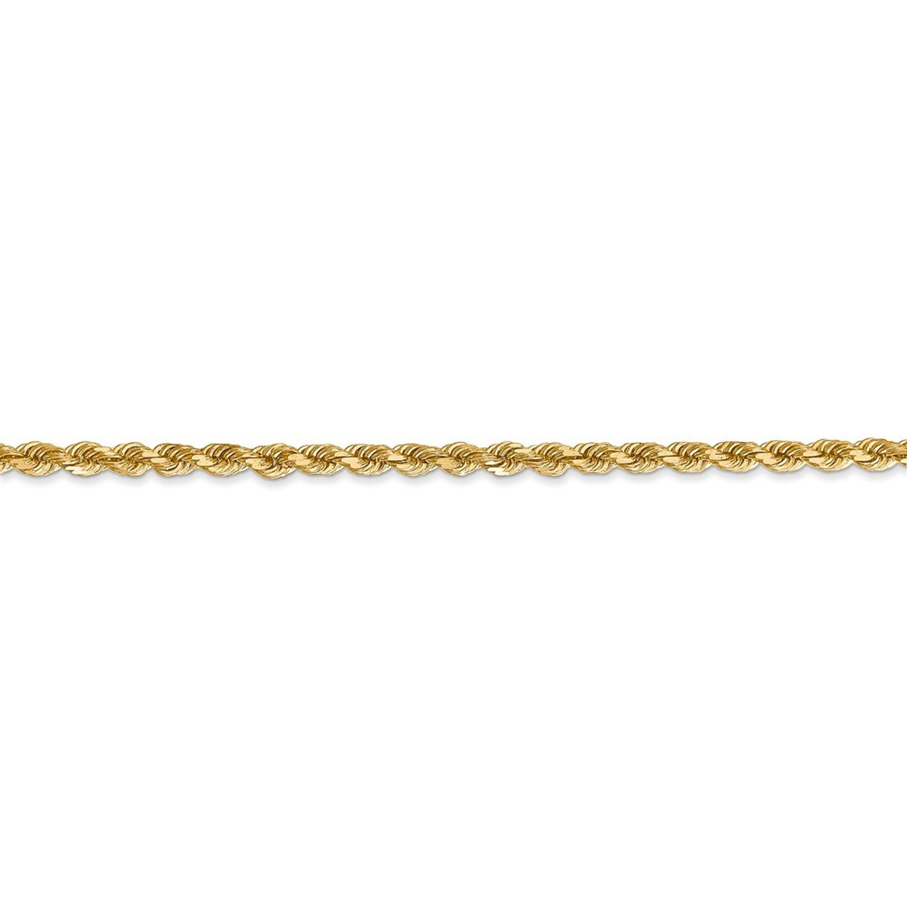 Leslies 14K Yellow Gold 2.75mm Diamond Cut Rope Chain Bracelet - Length 7'' inches - (C63-700)