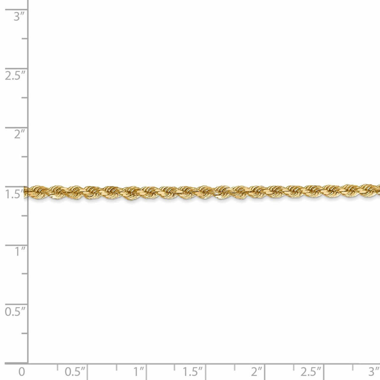 Leslies 14K Yellow Gold 2.75mm Diamond Cut Rope Chain Bracelet - Length 7'' inches - (C63-700)