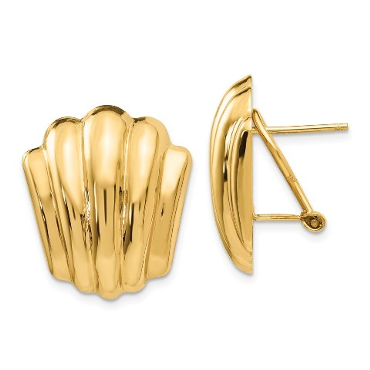 14K Gold Silicone Mushroom Screw Backs for Post Earrings, Pair (Set of 2)