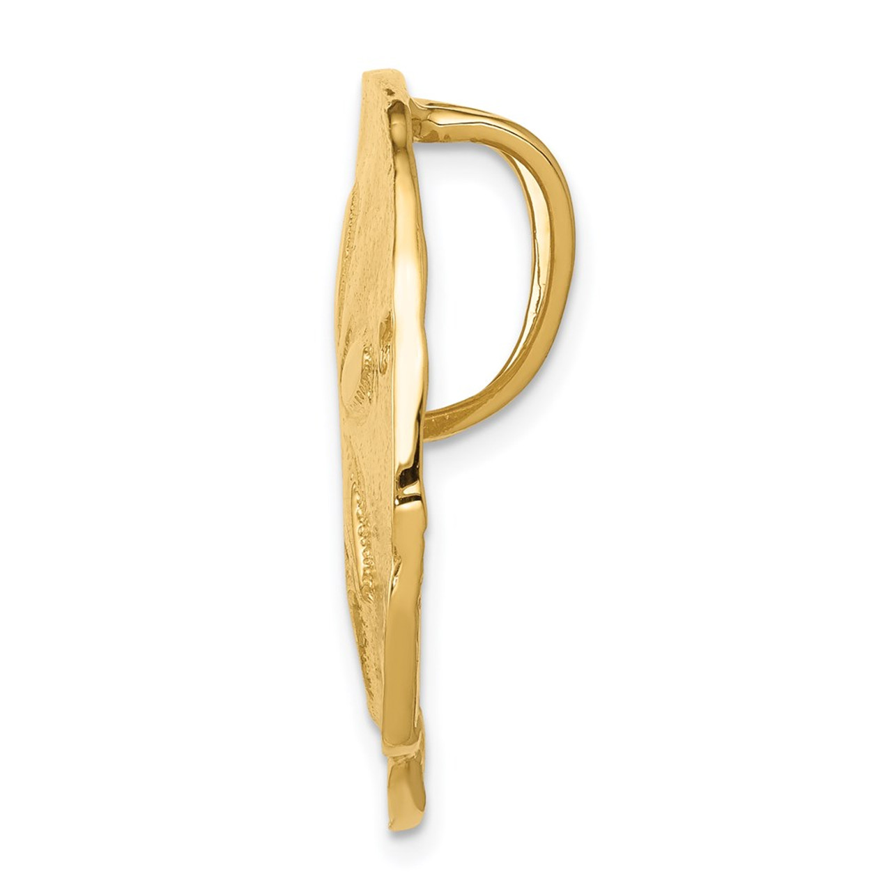 14K Yellow Gold Polished Fits up to 8mm On Both Small Sand Dollar Slide - (A83-970)