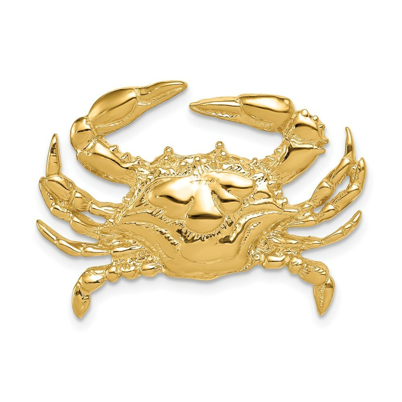 14K Yellow Gold Blue Crab Slide - (A84-591)