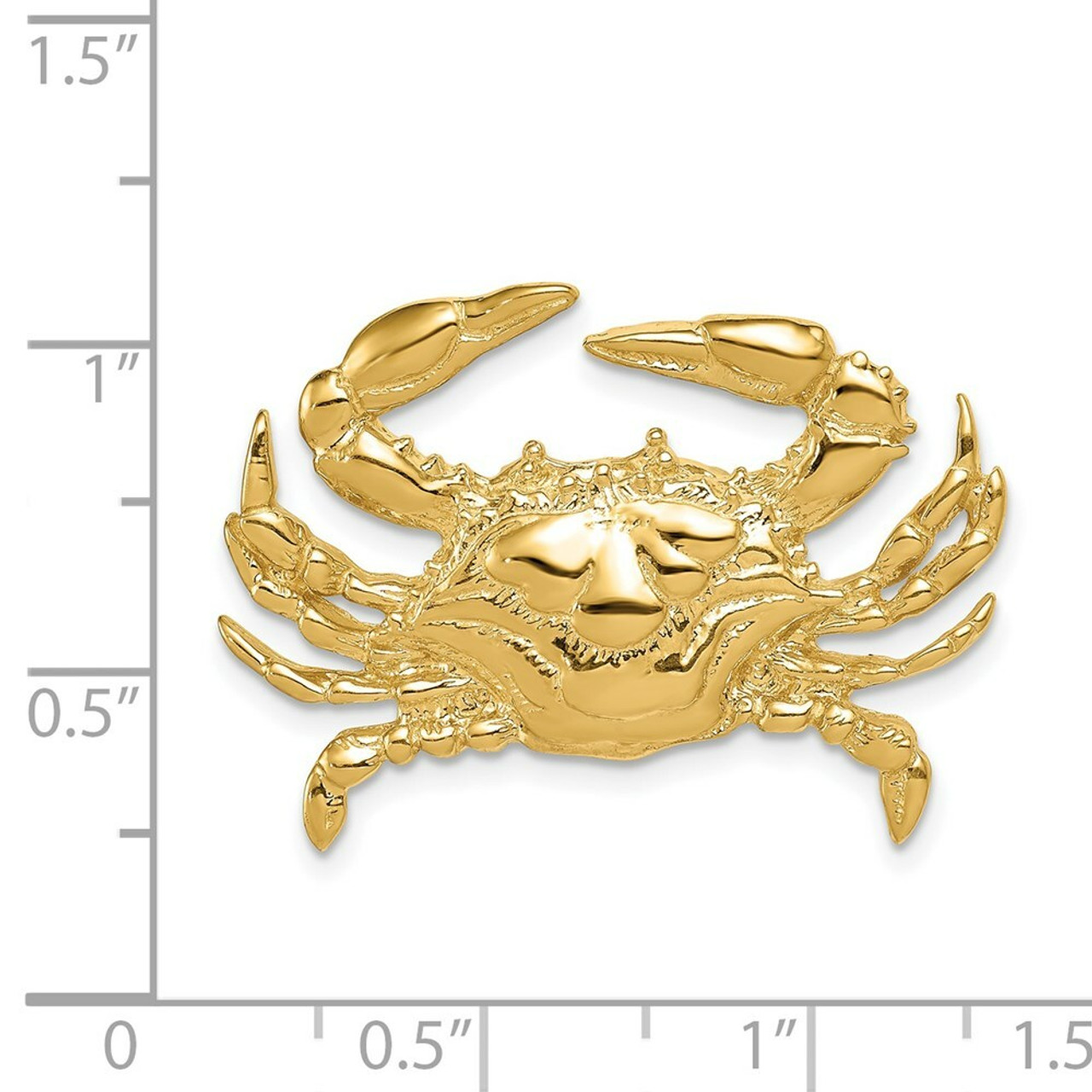 14K Yellow Gold Blue Crab Slide - (A84-591)