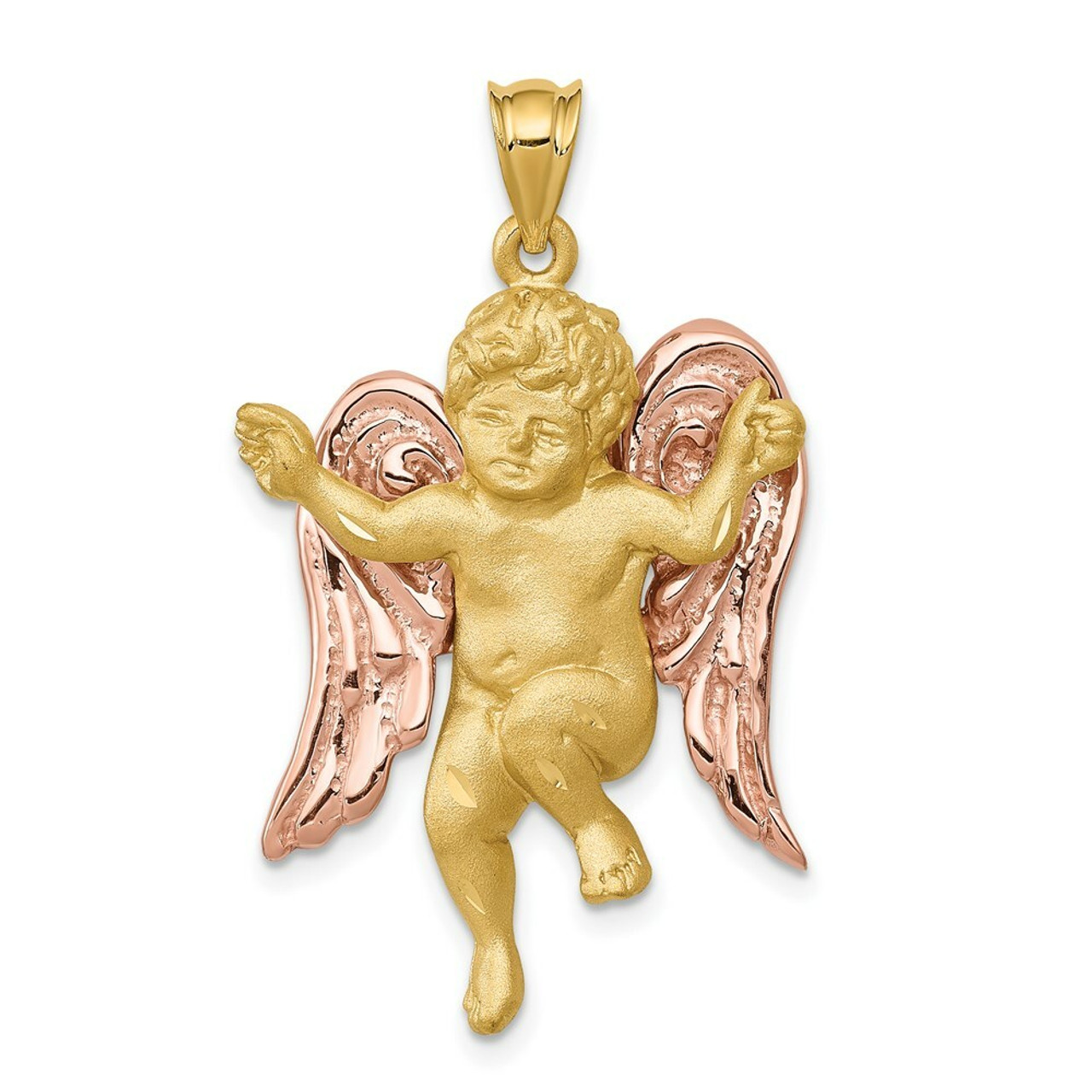 14K Two-tone Gold Angel Pendant - (A83-987)