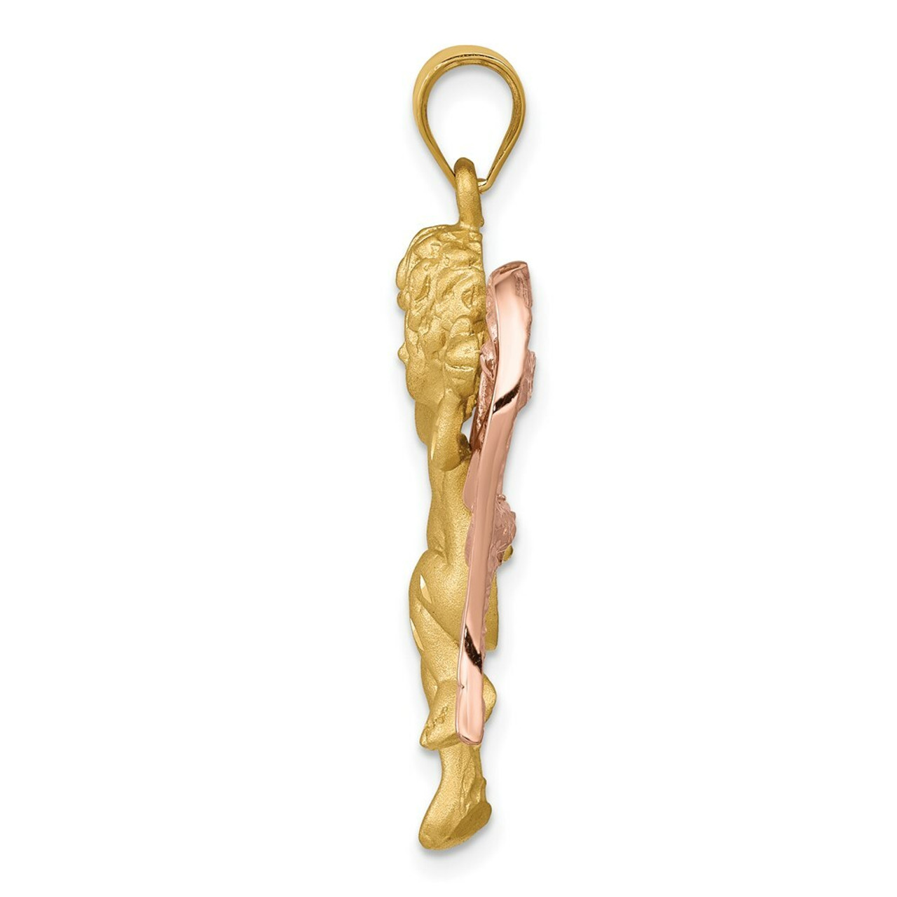14K Two-tone Gold Angel Pendant - (A83-987)