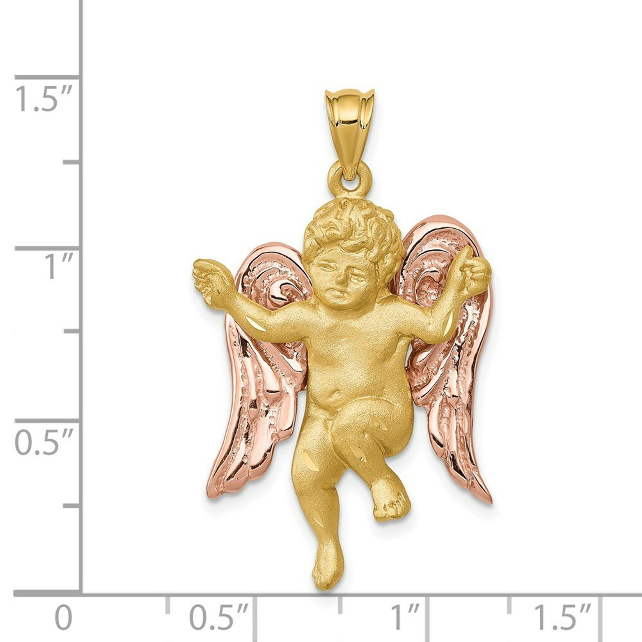 14K Two-tone Gold Angel Pendant - (A83-987)