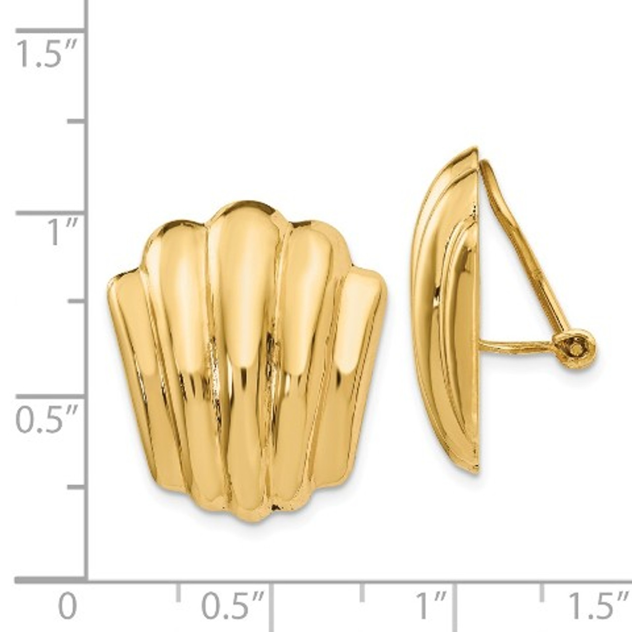 14K Yellow Gold Non-pierced Fancy Earrings 23mm length - (B36-827)