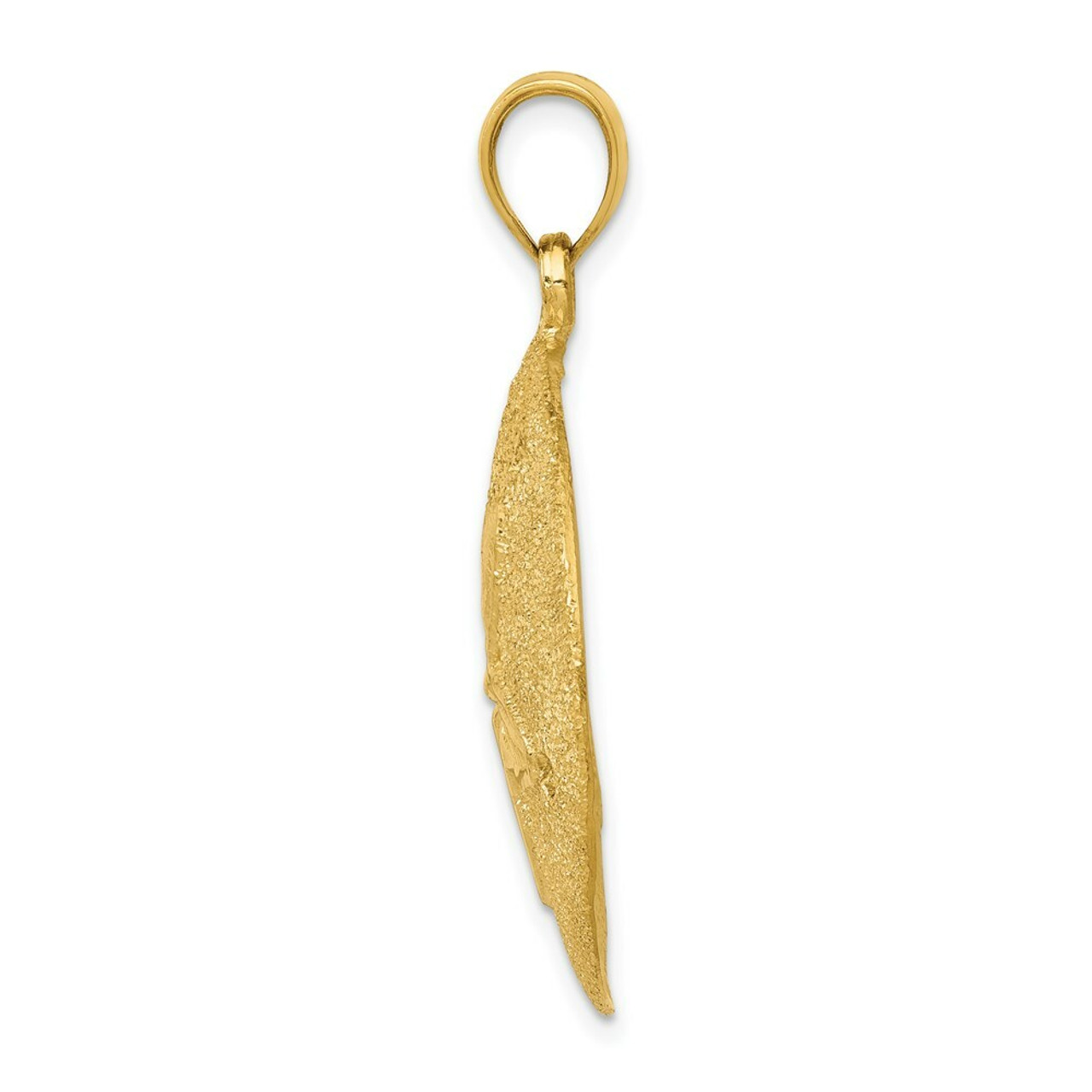 14K Yellow Gold Solid Polished Laser-Cut Sand Dollar Pendant - (A84-307)