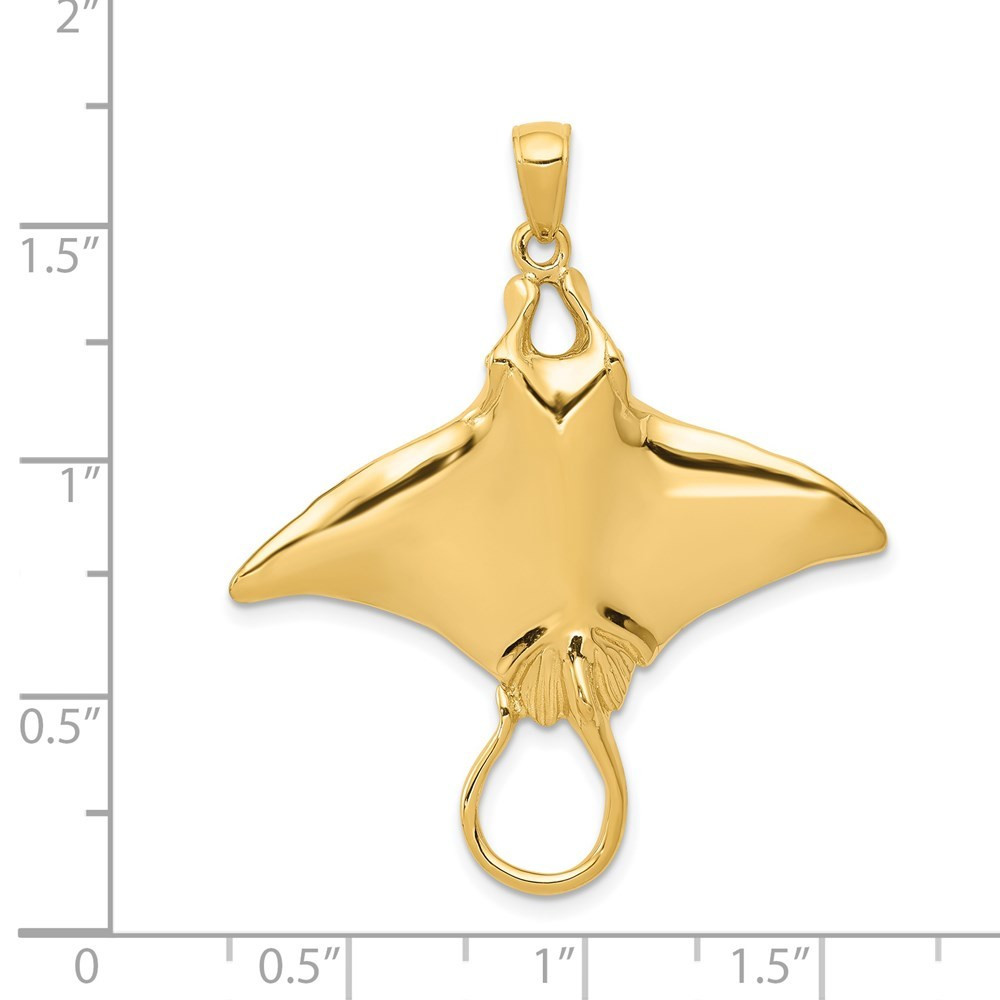 14K Yellow Gold Manta Ray Pendant - (A85-652) - Roy Rose Jewelry