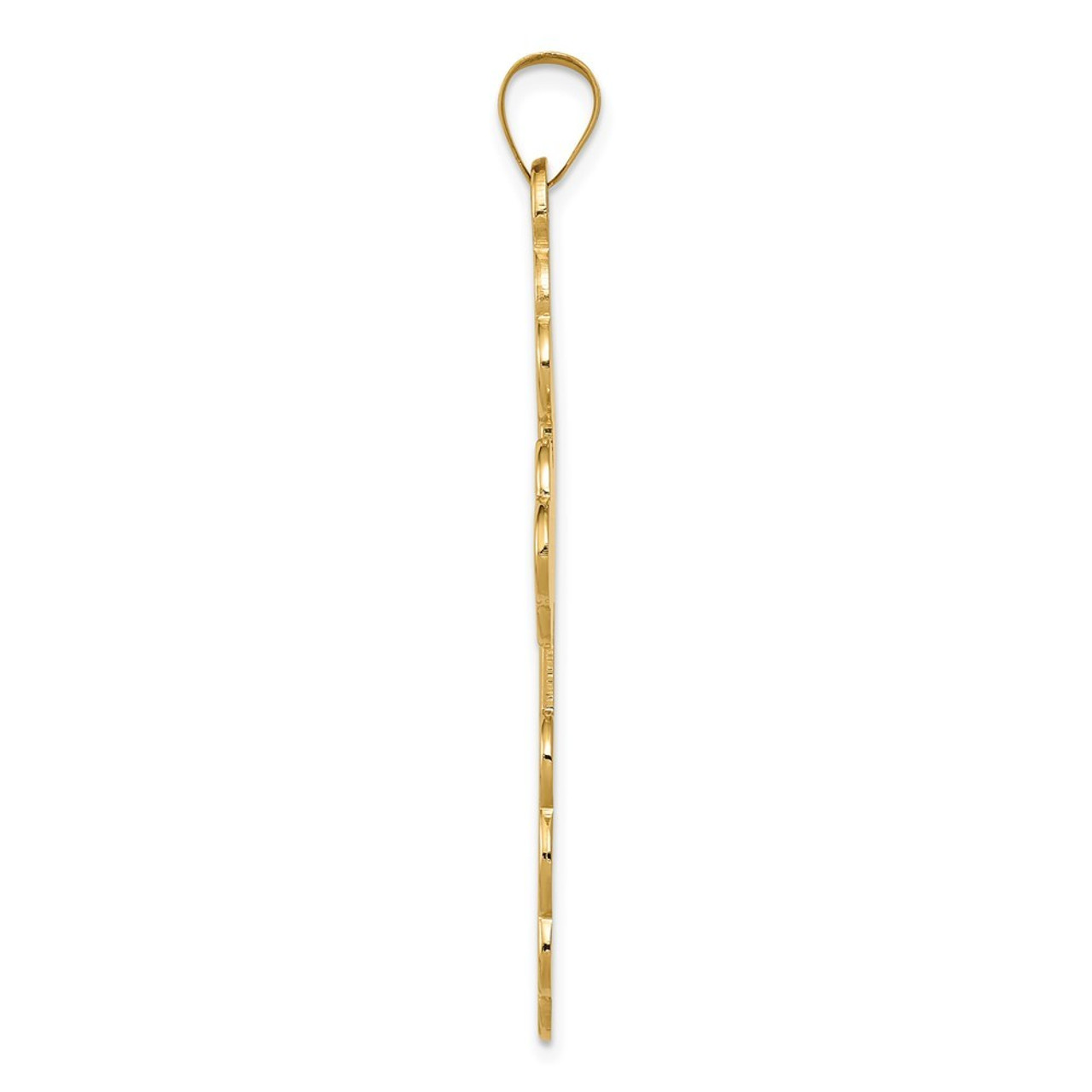 14K Yellow Gold Eastern Orthodox Cross Pendant 50mm length - (B11-314)