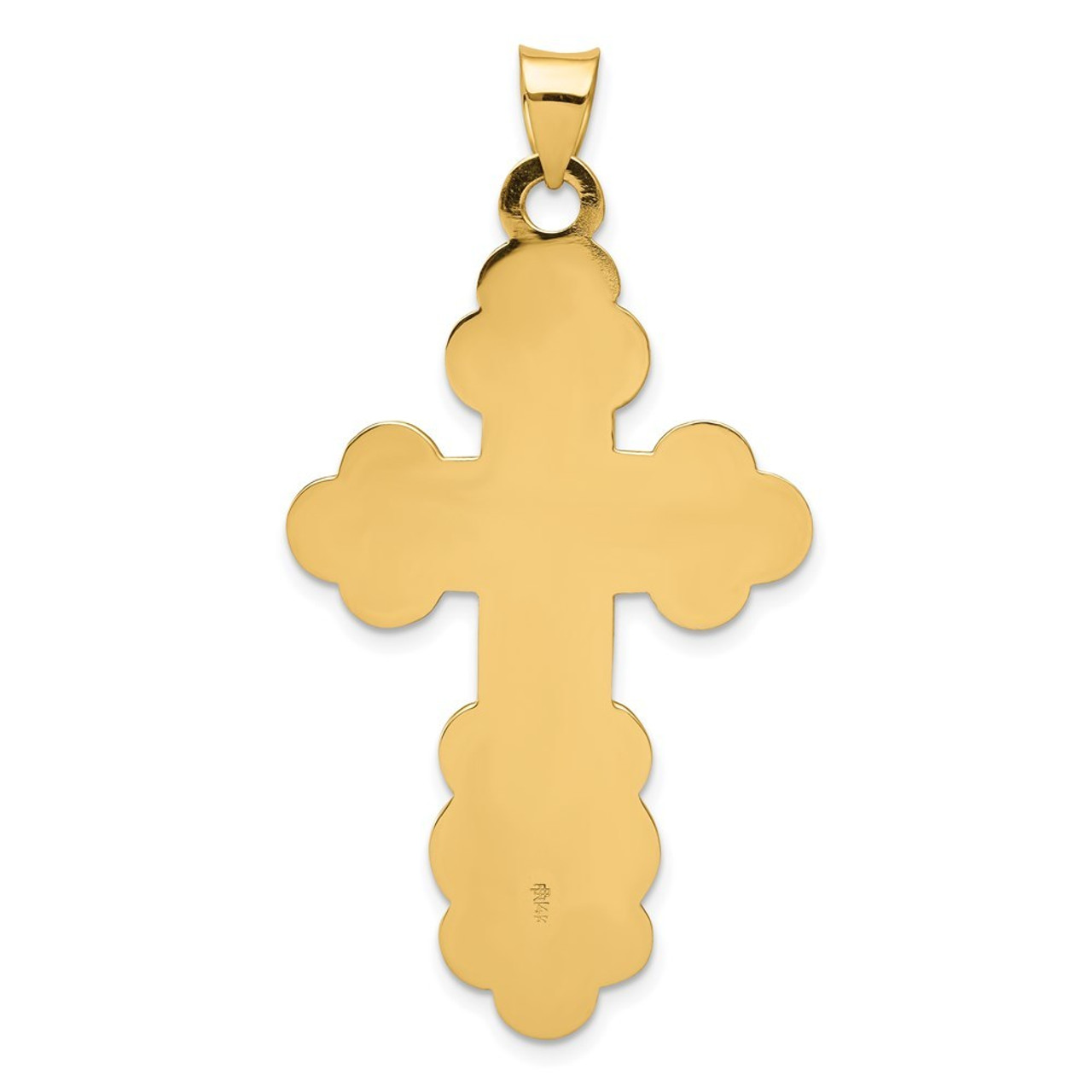 14K Yellow Gold Eastern Orthodox Cross Pendant 50mm length - (B11-314)