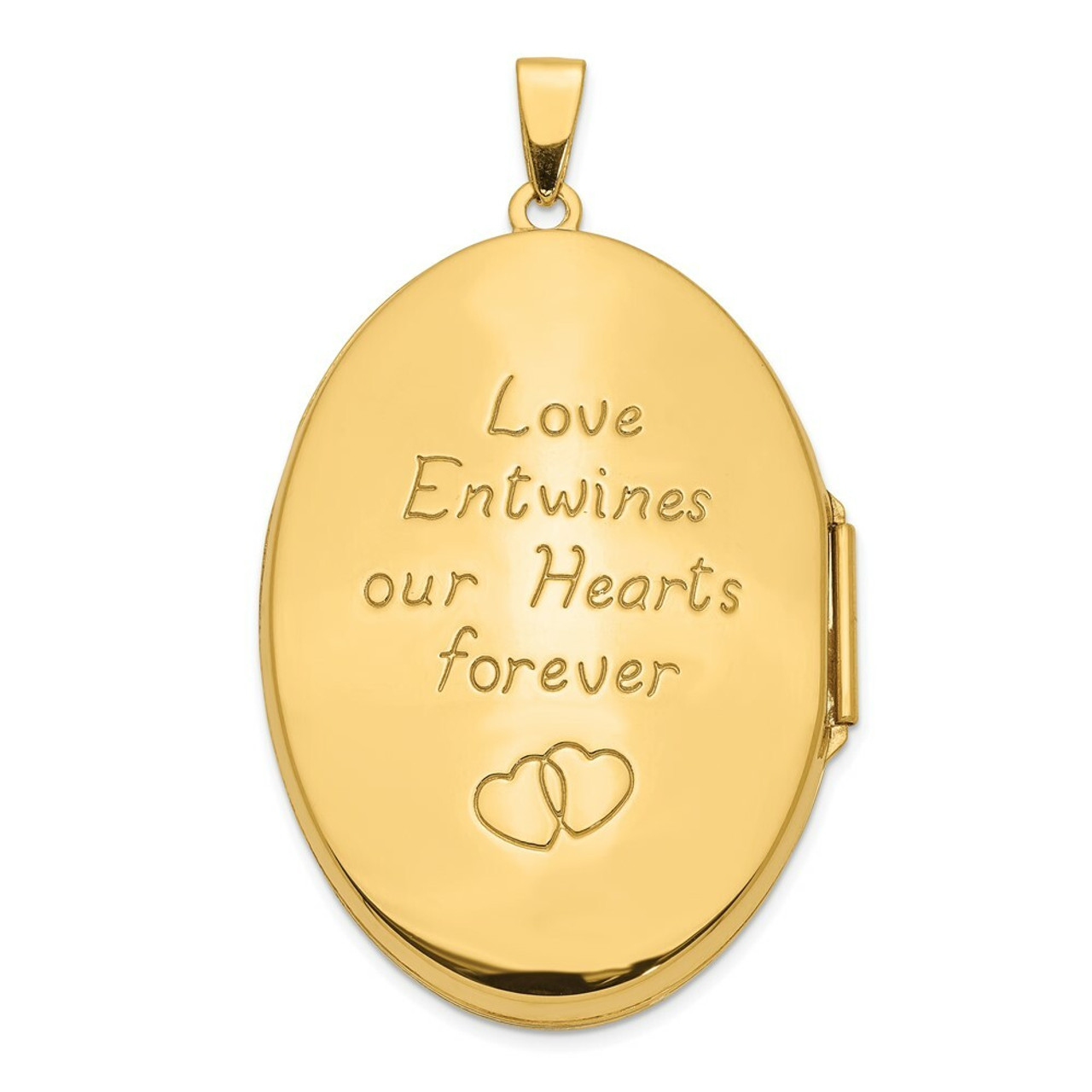 14K Yellow Gold Celtic Heart 38mm Oval Locket 47x38mm - (A99-485)