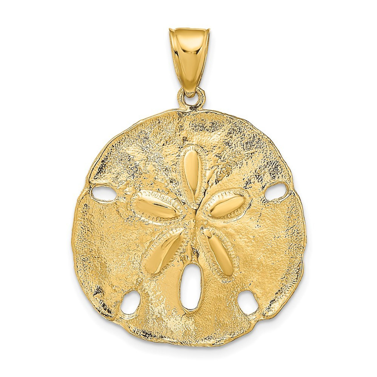 14K Yellow Gold Sand Dollar Pendant - (A87-251)
