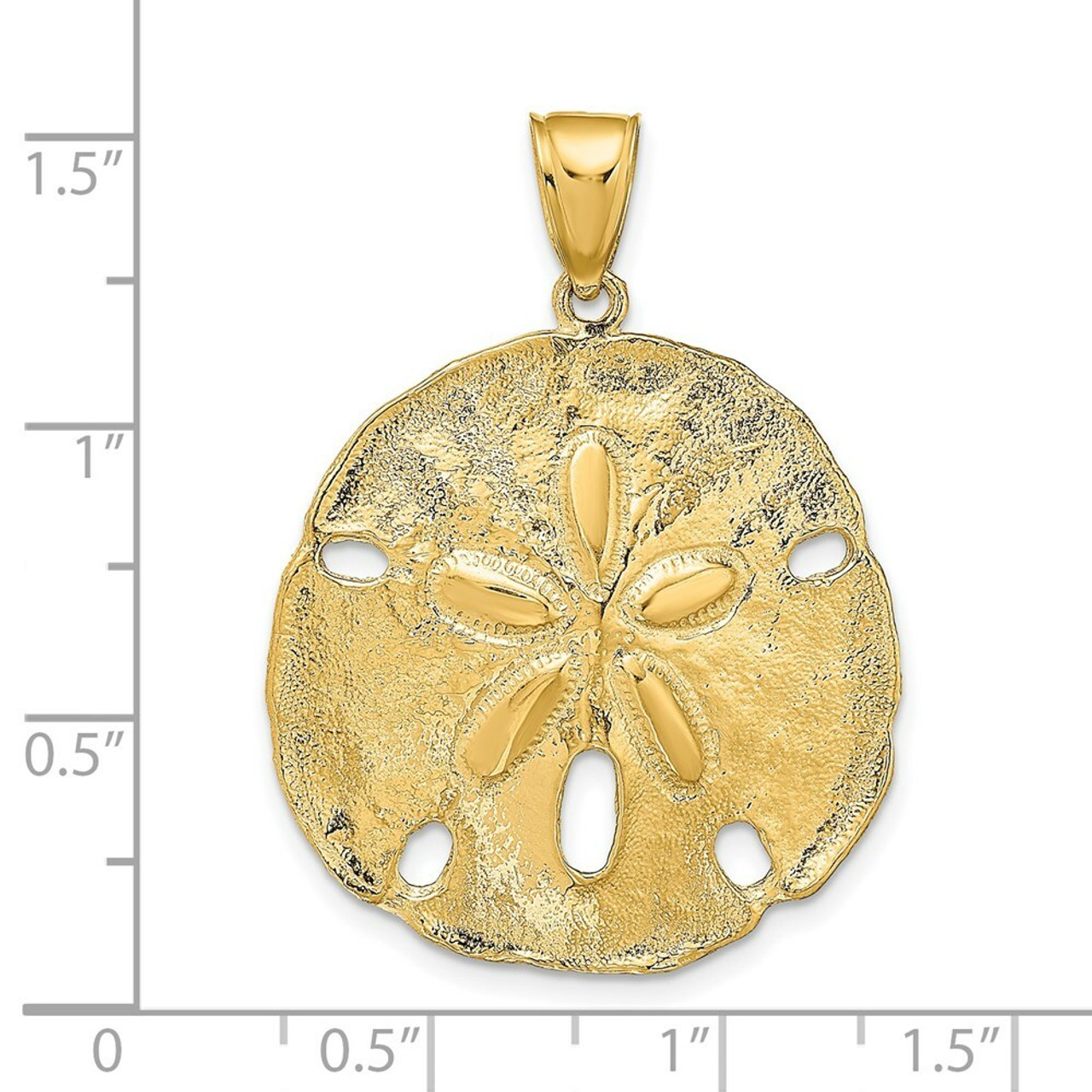 14K Yellow Gold Sand Dollar Pendant - (A87-251)