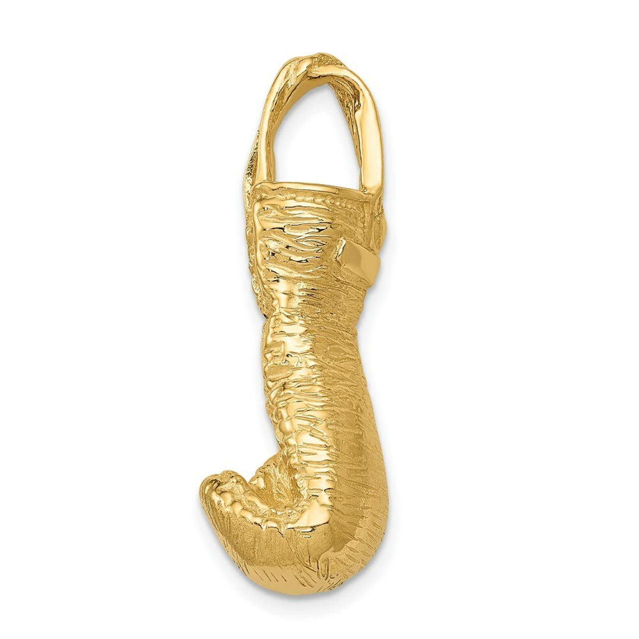14K Yellow Gold Hollow Polished 3-Dimensional Boxing Glove Pendant - (A83-340)