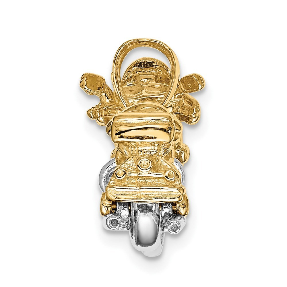 14K Two-tone Gold 3-D Motorcycle Pendant - (A84-814) - Roy Rose