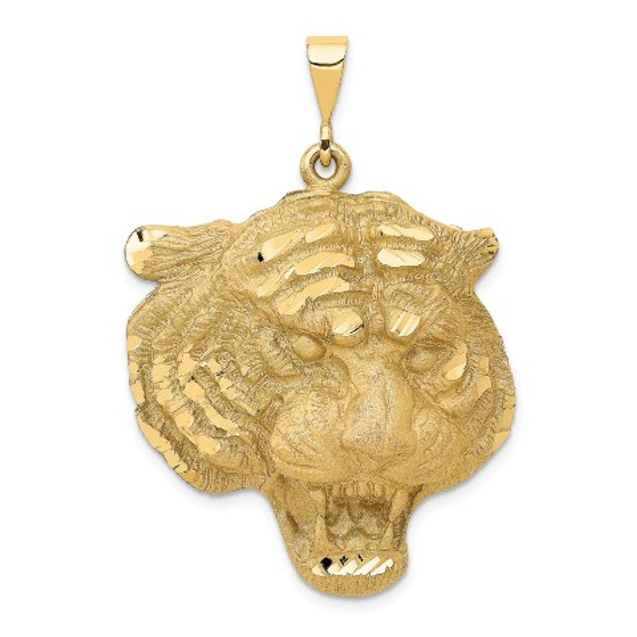 14K Yellow Gold Tigers Head Pendant - (A82-822)