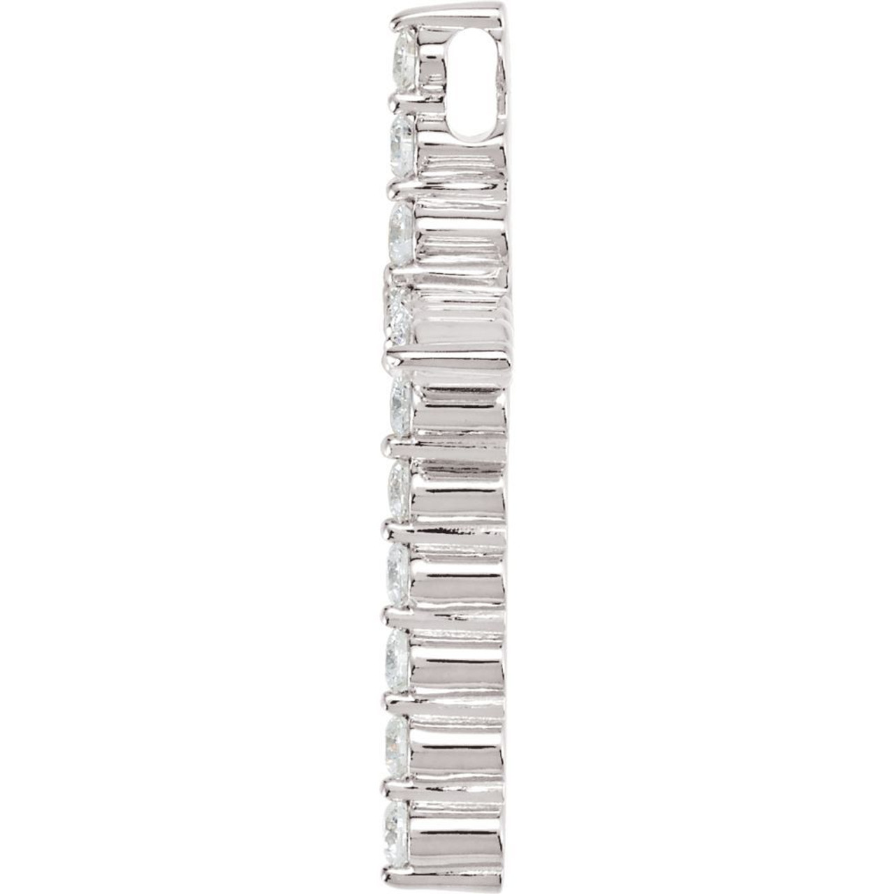 14K White Gold 1/2-Carat tw Diamond Cross Pendant - (B15-911)