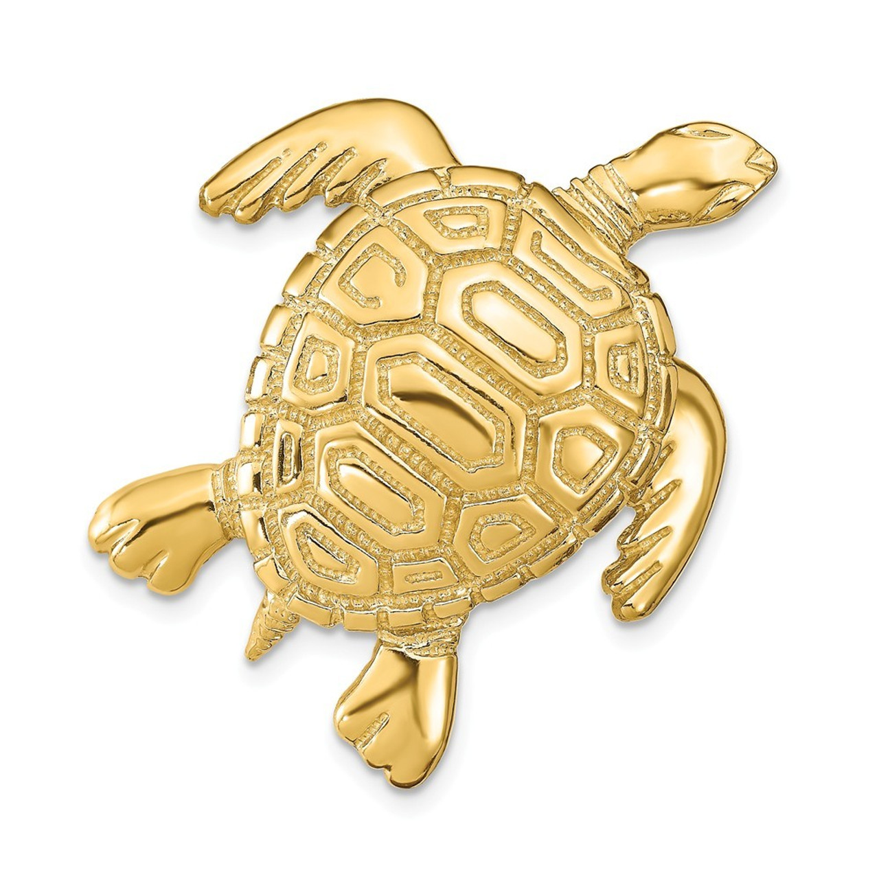 14K Yellow Gold Turtle Slide - (B14-382)