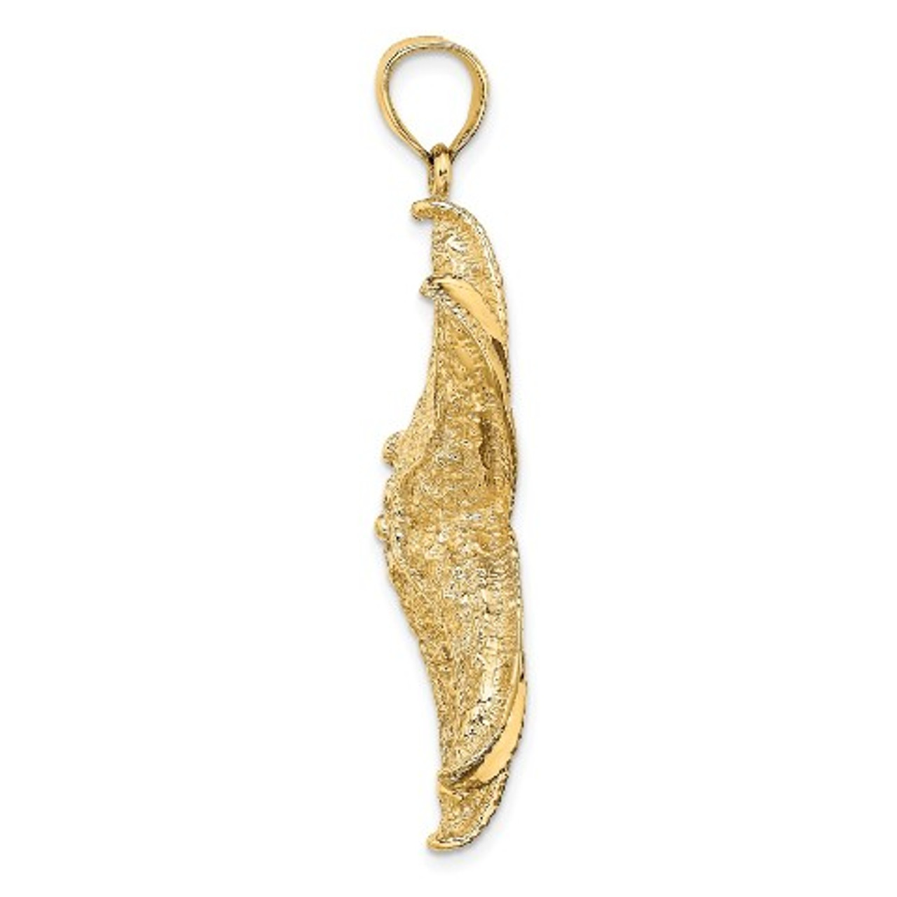 14K Yellow Gold Textured Large Starfish Charm Pendant - (A93-172