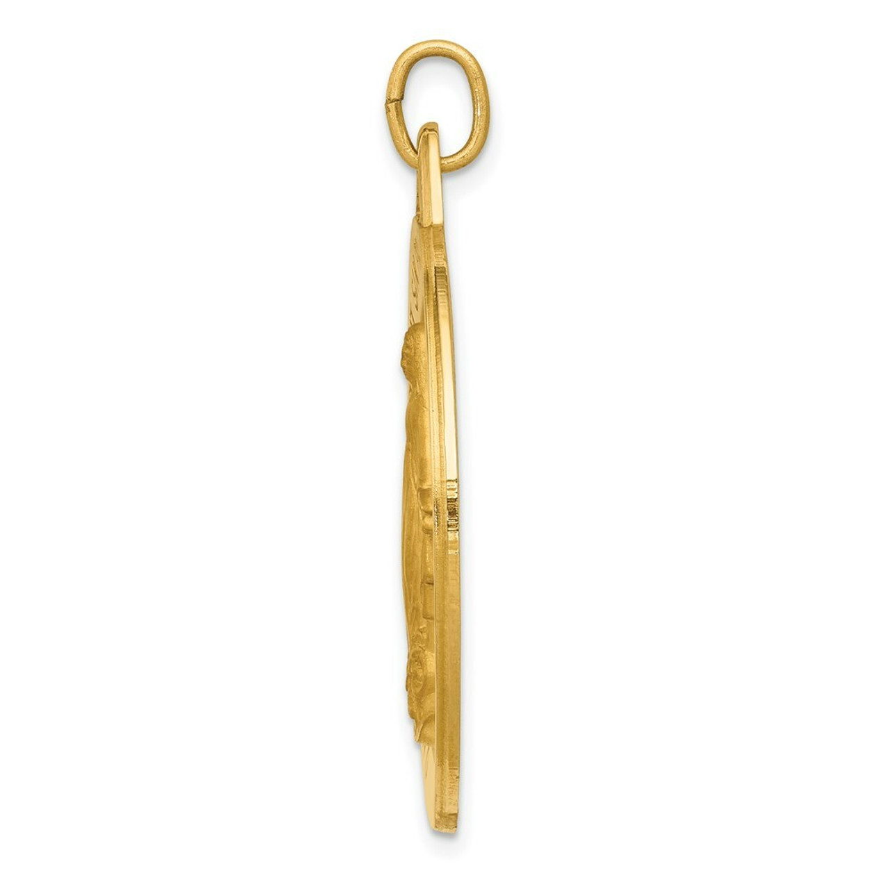 14K Yellow Gold Miraculous Medal Pendant 29.5mm width - (A98-525)