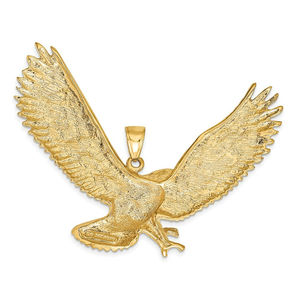 14k  イーグル　トップ 14K Yellow Gold Eagle Pendant - (A85-691) - Roy Rose Jewelry