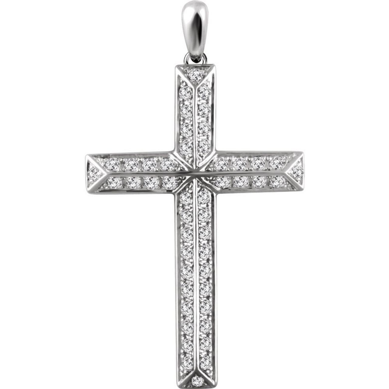 Gelin Diamond and 14K Solid Gold Cross Necklace | 14k White Gold Cross  Necklaces for Women