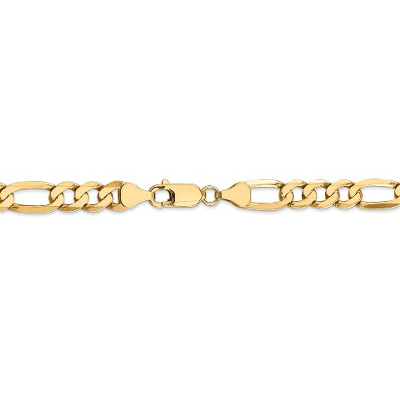 Leslies 14K Yellow Gold 7mm Flat Figaro Bracelet - Length 9'' inches - (C63-980)