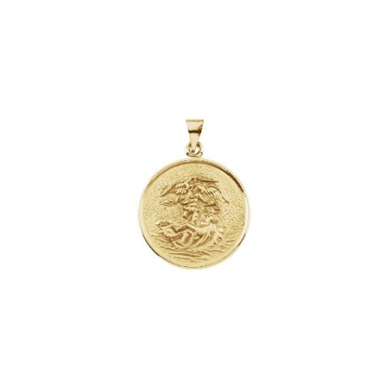 18K Yellow Gold 24.5mm St. Michael Medal - (B16-168)