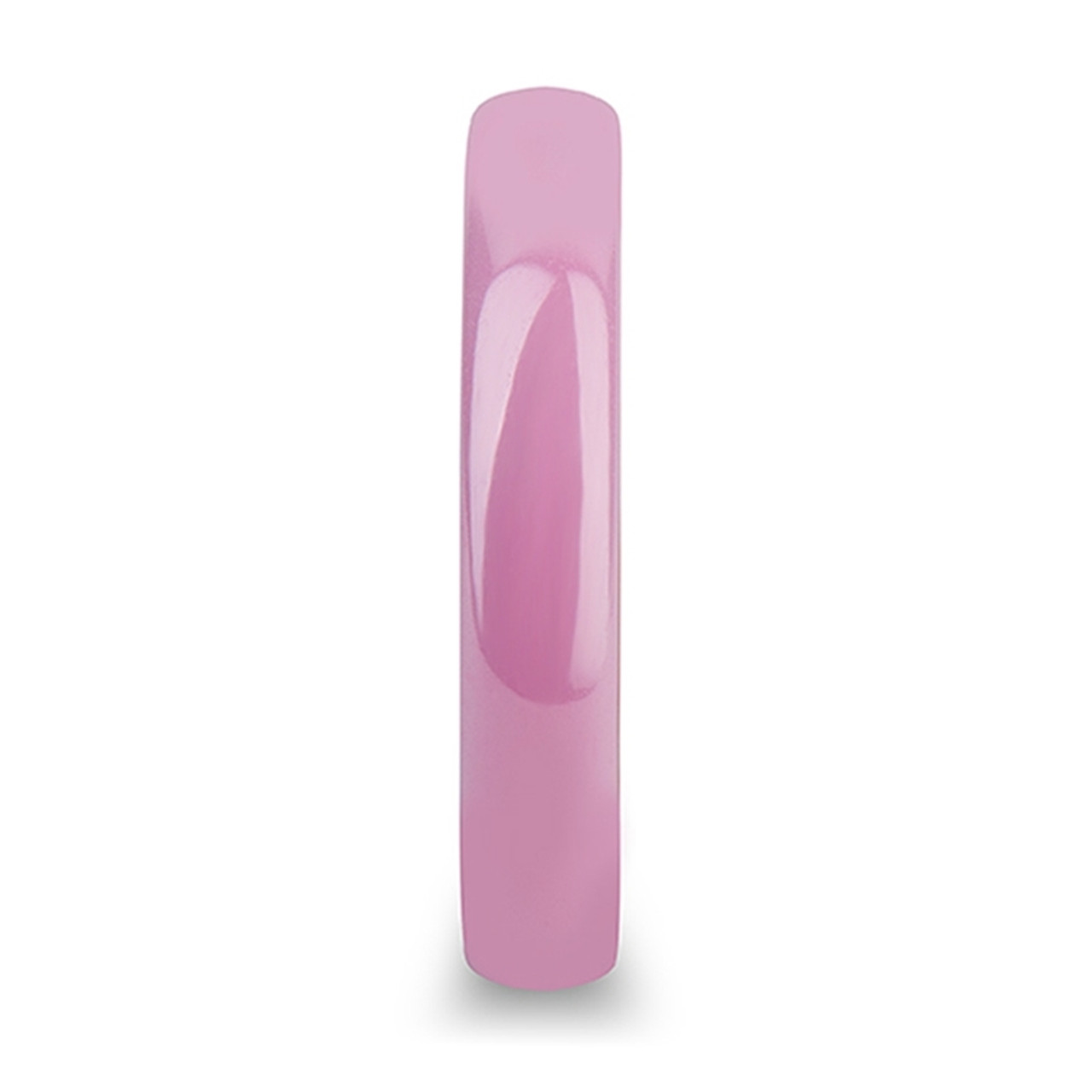 CORAL Domed Polish Finish Pink Ceramic Ring - 4 mm ~ (G65-697)