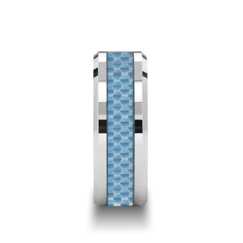 Thorsten Rings AUGUSTUS Tungsten Carbide Ring with Blue Carbon Fiber Inlay - 4mm - 10mm