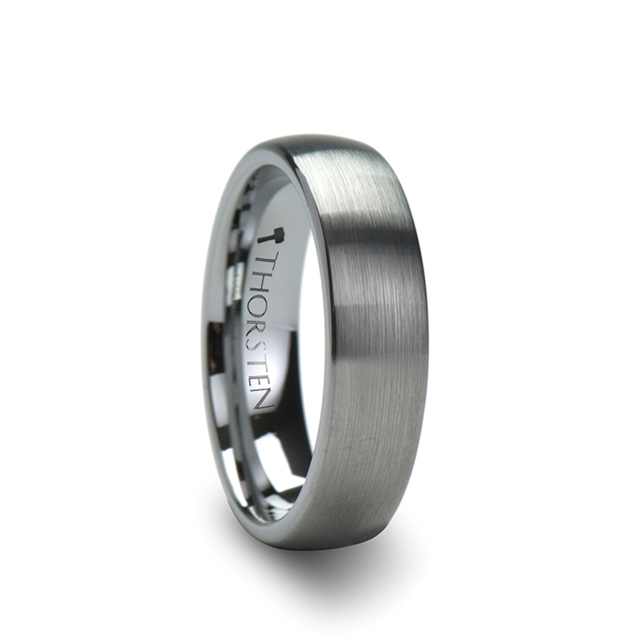 Thorsten Perseus Brushed Rounded Domed Tungsten Ring 10mm Wide Wedding Band from Roy Rose Jewelry 