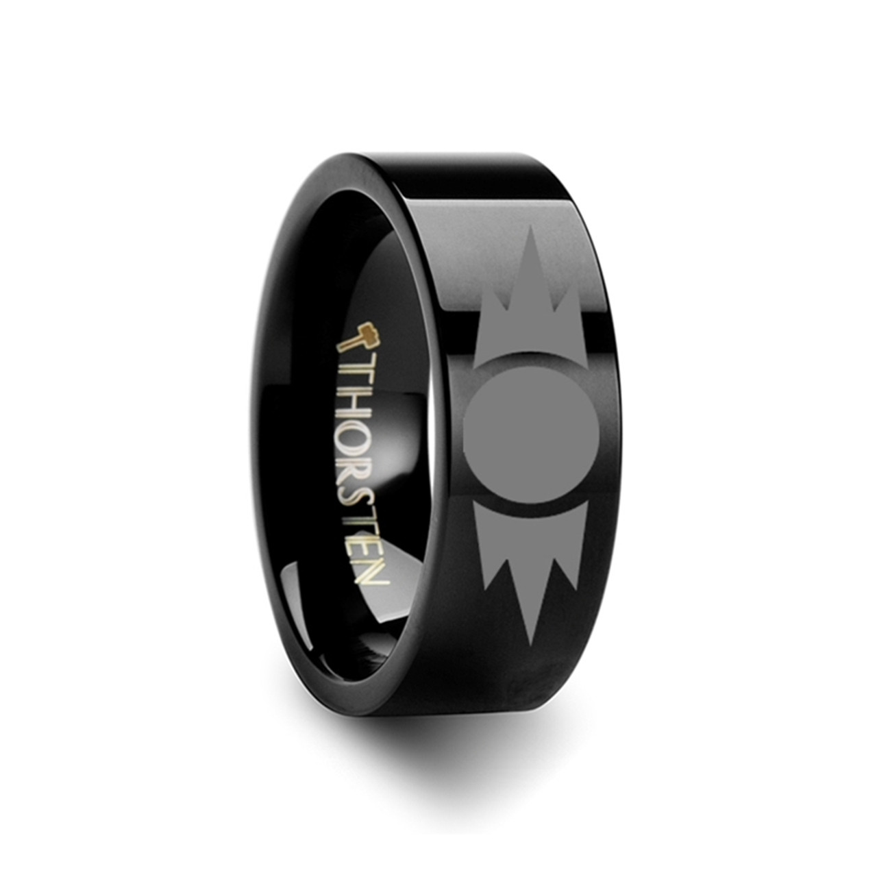 Sith Emblem Star Wars Black Tungsten Engraved Ring - 8mm ~ (H65-932)