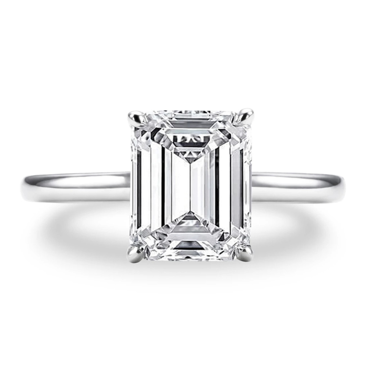 Emerald Cut 3-Carat Engagement Ring GRA Lab Certified D/VVS1