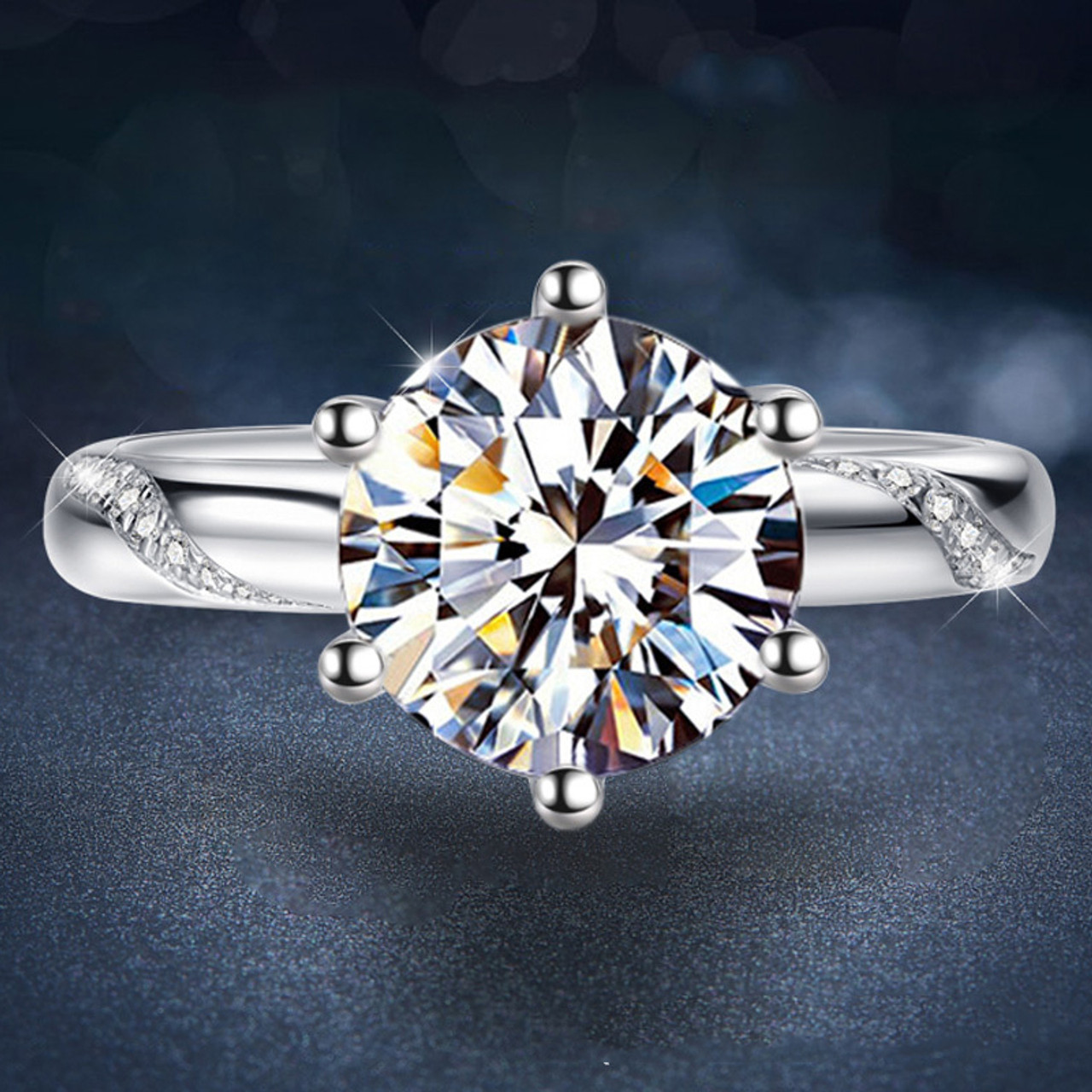 925 Sterling Silver Engagement Rings - 3ct VVS Moissanite Diamond Jewe –  peardedesign.com
