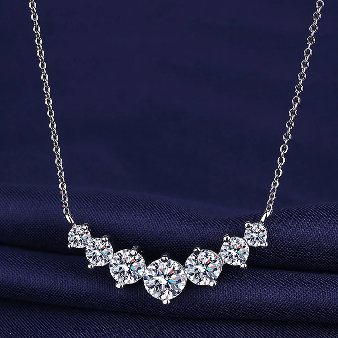 Moissanite pendant with 925 silver necklace 1.7 CTW - MSN30178 - JPB  Jewelry Box