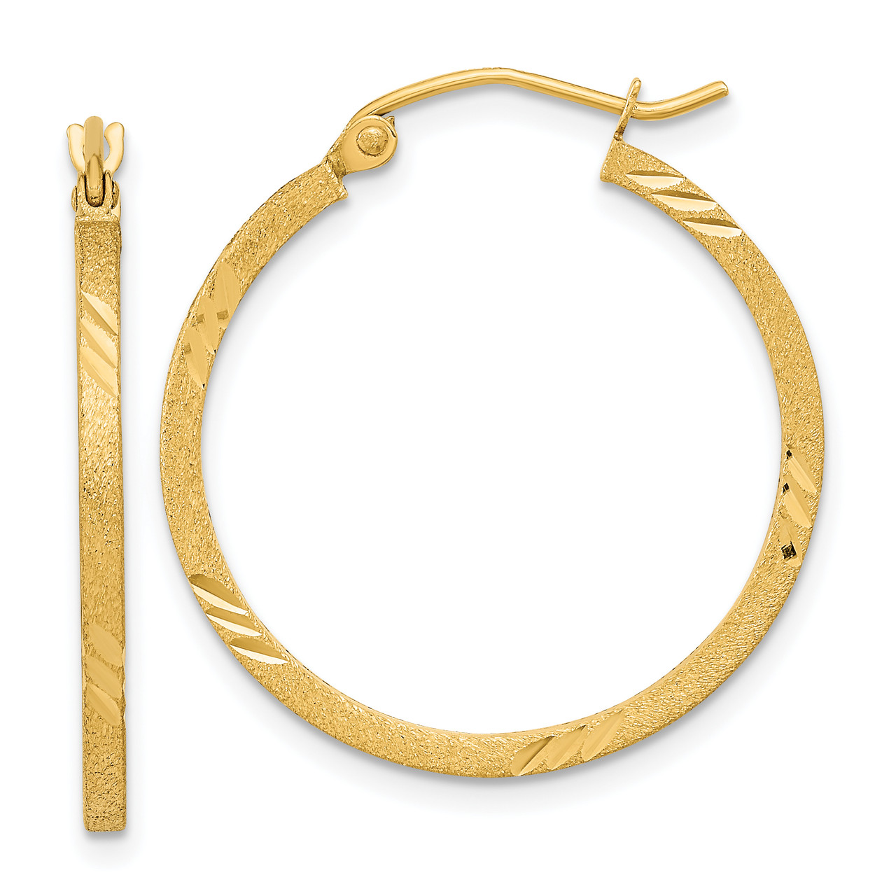 Gold Metal Hoop Clip on Earrings | 3.25