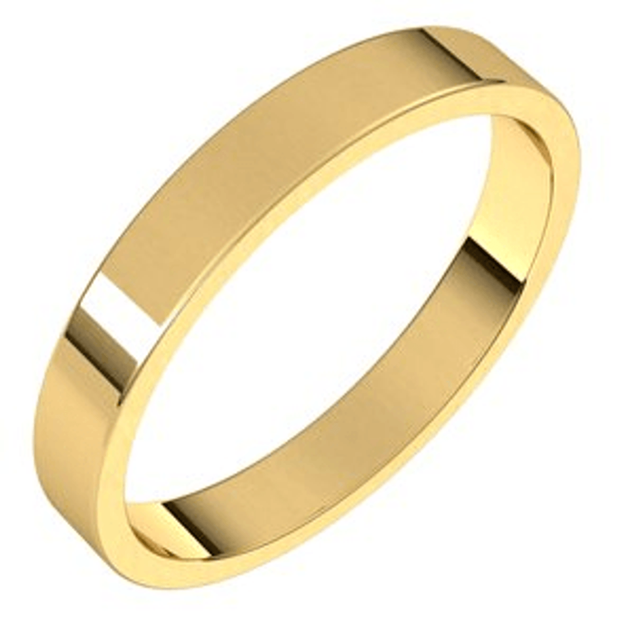 Yellow-Gold-3mm-Standard-Flat-Wedding-Band-Side-View1
