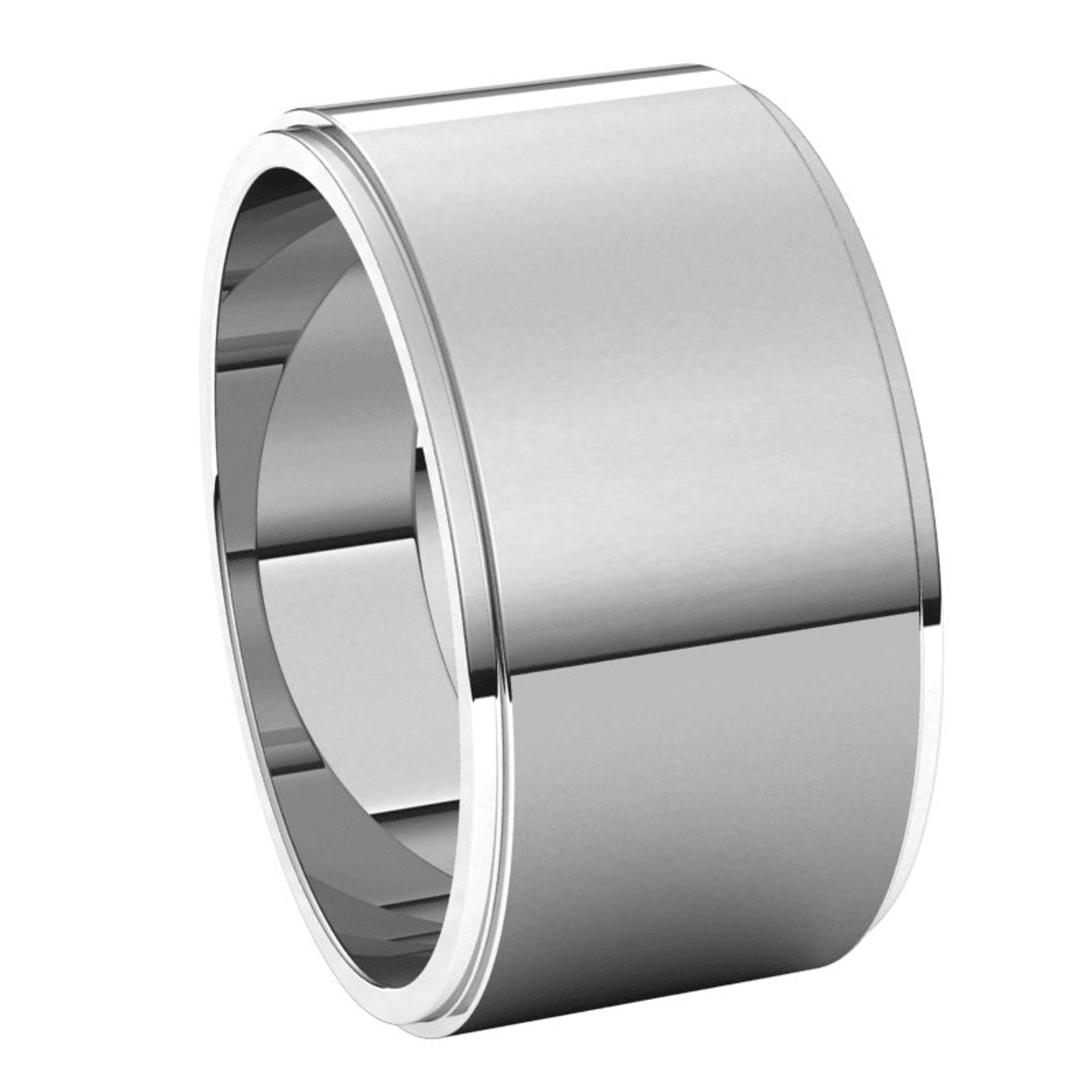 White-Gold-10mm-Standard-Flat-with-Edge-Wedding-Band-Side-View1