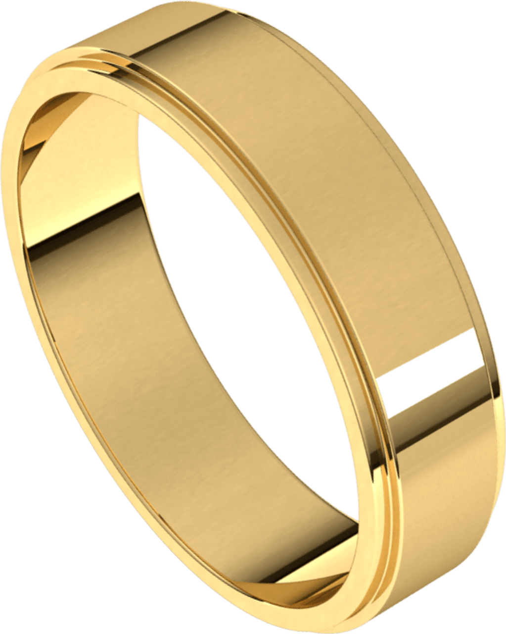 Yellow-Gold-5mm-Standard-Flat-with-Edge-Wedding-Band-Side-View1