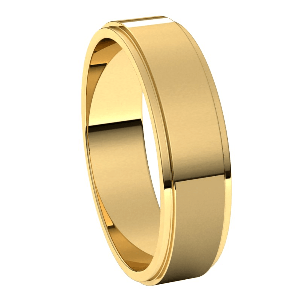 Yellow-Gold-5mm-Standard-Flat-with-Edge-Wedding-Band-Side-View2