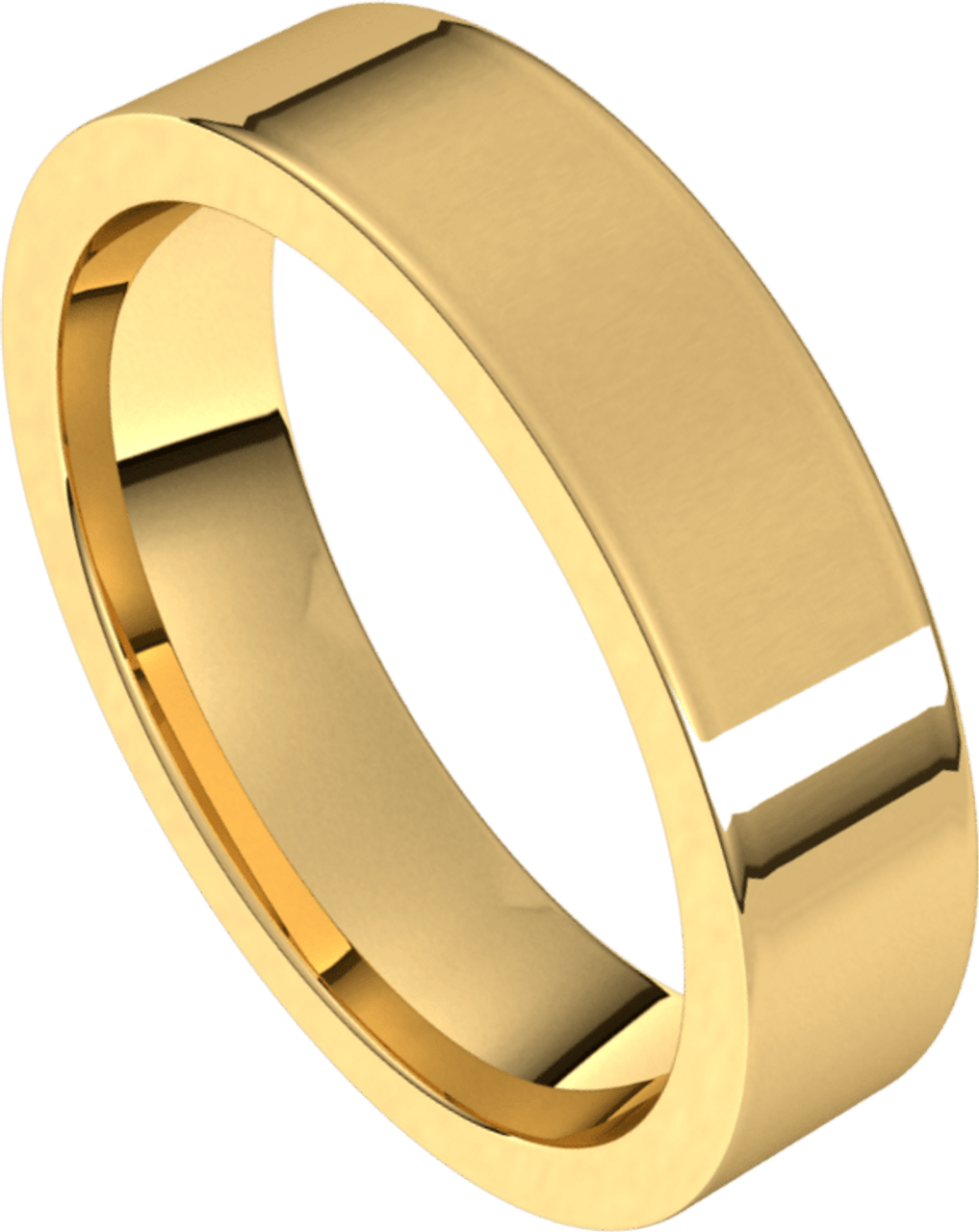 Yellow-Gold-5mm-Comfort-Fit-Flat-Wedding-Band-Side-View1