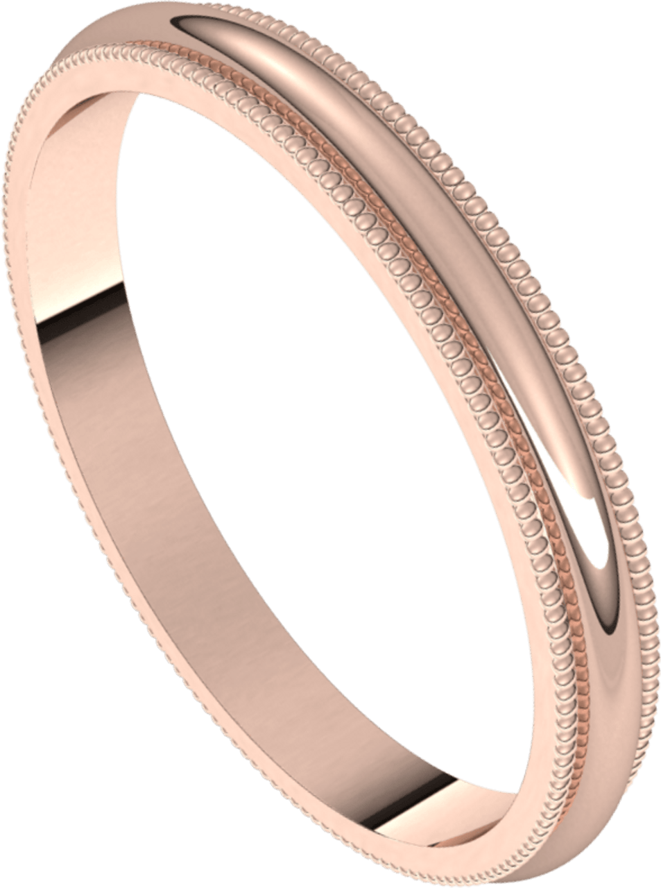 Rose-Gold-2.5mm-Standard-Milgrain-Edge-Wedding-Band-Side-View2