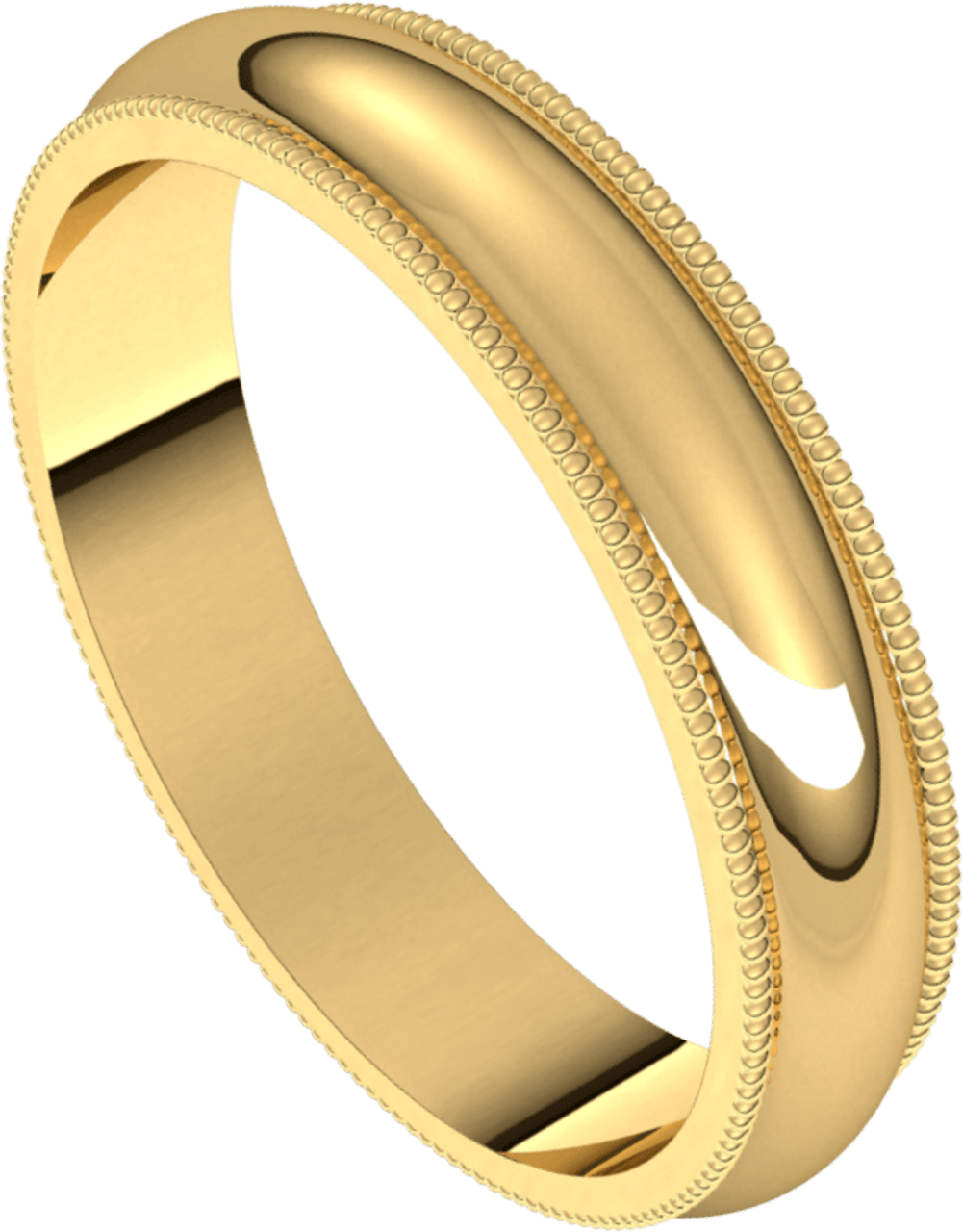 Yellow-Gold-4mm-Standard-Milgrain-Edge-Wedding-Band-Side-View2