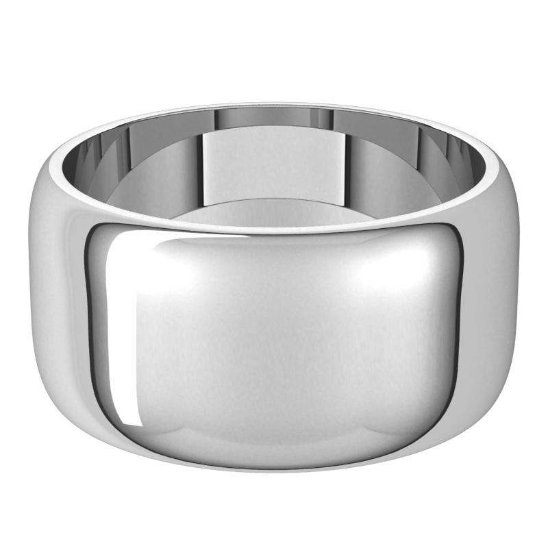 Platinum-10mm-Standard-Half-Round-Wedding-Band-Horizontal-View