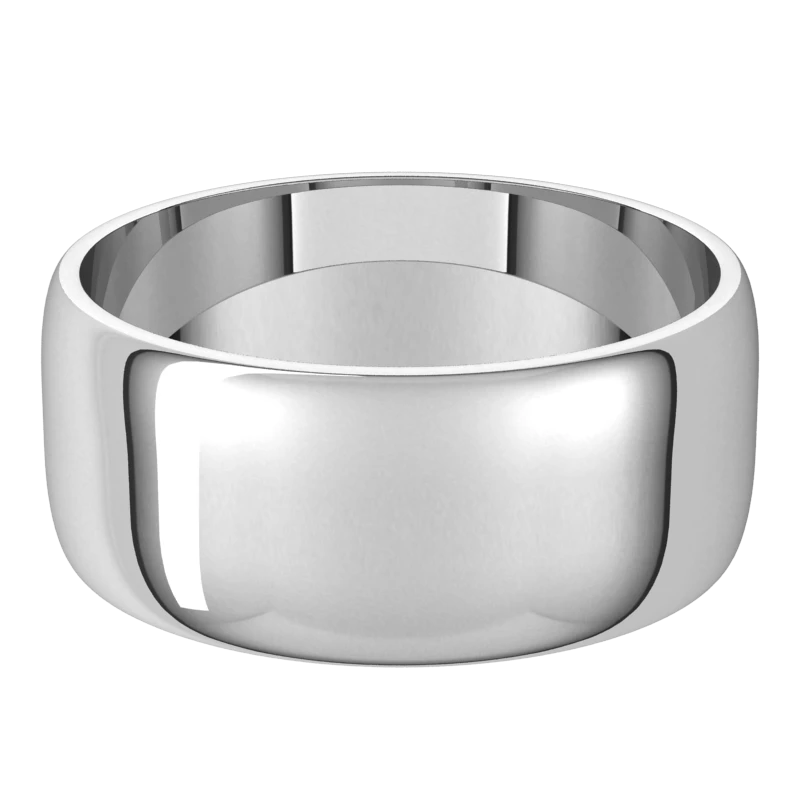 Platinum-8mm-Lightweight-Half-Round-Wedding-Band-Horizontal-View