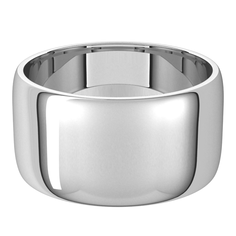 Platinum-10mm-Lightweight-Half-Round-Wedding-Band-Horizontal-View