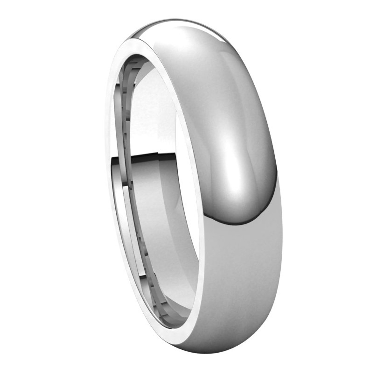 Brushed Comfort Fit Mens Wedding Ring Band in Platinum 5mm