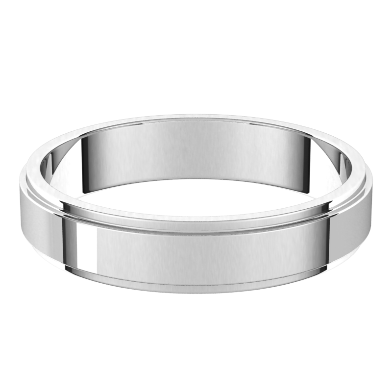 Platinum-4mm-Standard-Flat-with-Edge-Wedding-Band-Horizontal-View